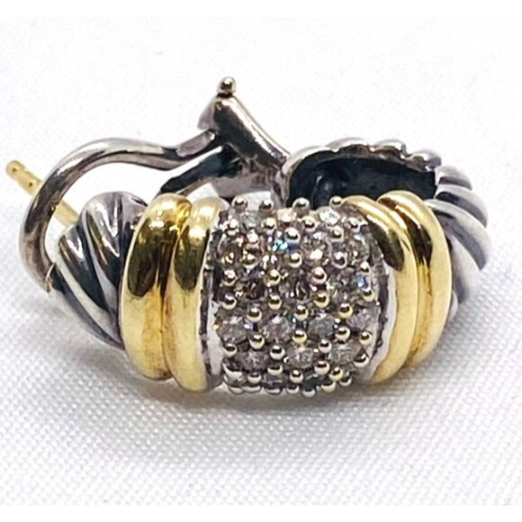 David Yurman Metro 18K 925 Single Replacement Earring Clip On Post - Picture 1 of 10